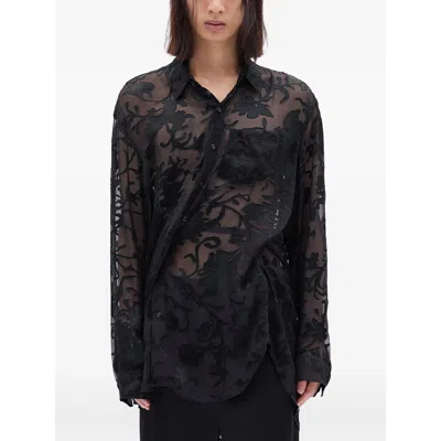 Ann Demeulemeester Mark Floral Pocket Shirt In Black