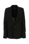 Ann Demeulemeester Black Sigle Breasted Blazer In Black