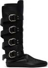 Ann Demeulemeester Black Siver Soft Boots In Black