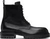Ann Demeulemeester Skagi Ankle Boots In Grained Shiny Calfskin In Black