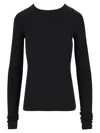 Ann Demeulemeester Black Solid Crew Neck T-shirt In Black