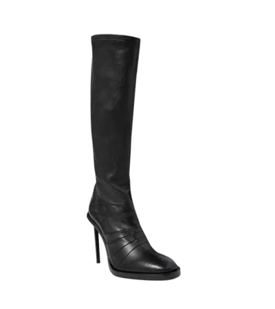 ANN DEMEULEMEESTER BLACK SOLID HEEL BOOTS