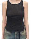 Ann Demeulemeester Black Solid Round Neck Top In Black