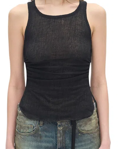 Ann Demeulemeester Black Solid Round Neck Top