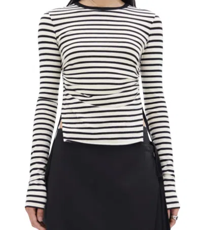 Ann Demeulemeester Black Stripes Crew Neck T-shirt