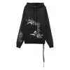Ann Demeulemeester Black Olly Sketchbook High-comfort Hoodie In Black