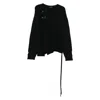 Ann Demeulemeester Natan Destroyed Seed Stitch Turtleneck Sweater In Black
