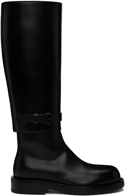 Ann Demeulemeester Black Ted Riding Boots In 099 Black