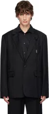 Ann Demeulemeester Black Den Slouchy Blazer In Black