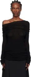 Ann Demeulemeester Black Tizziana Knitted Long Sleeve T-shirt In Black