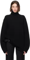 Ann Demeulemeester Black Tone Oversize Turtleneck In 099 Black