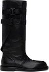 Ann Demeulemeester Black Uplu Biker Boots In 099 Black