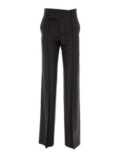 ANN DEMEULEMEESTER BLACK VANJA ASYMMETRIC TROUSERS