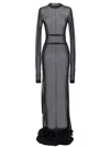 Ann Demeulemeester Long Sleeved Crewneck Maxi Dress In Black
