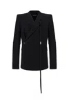 Ann Demeulemeester Wool Blazer With Back Slit And Button Cuffs In 099