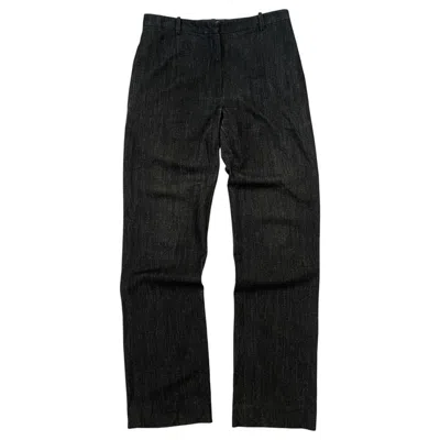 Pre-owned Ann Demeulemeester Black Wool Nylon Straight Pants