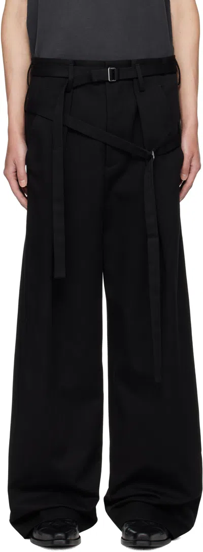 Ann Demeulemeester Black Woubrecht Double Belted Trousers