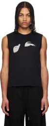 Ann Demeulemeester Smokey Eyes Vest In Black + Ivory Print