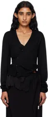 Ann Demeulemeester Black Zofia Asymmetric Spliced Cardigan In Black