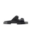 Ann Demeulemeester Henri Block Double Buckle Strapped Sandals In Black
