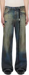 Ann Demeulemeester Modest 5-pockets Relaxed Bootcut Trouser In Blue