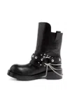 Ann Demeulemeester Boa Stud-embellished Ankle Boots In Black