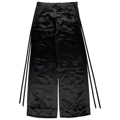 Pre-owned Ann Demeulemeester Bonne Slouchy Acetate Trousers - Aw21 In Shiny Black