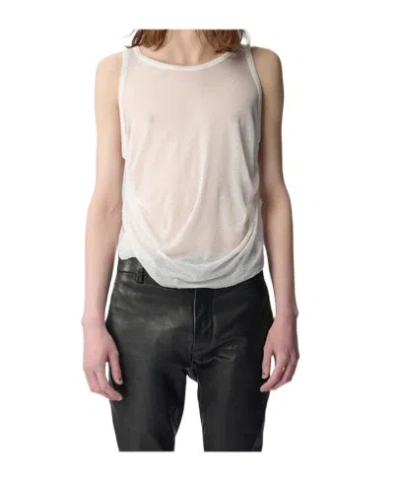 Ann Demeulemeester Boris Pleated Short Vest In Natural White