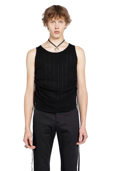 Ann Demeulemeester Boris Wrinkled Cropped Tank Top In Black