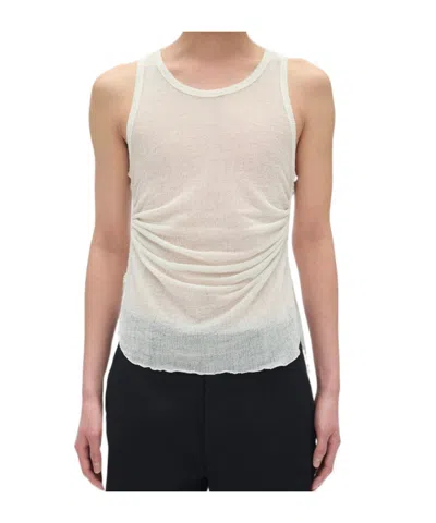 Ann Demeulemeester Boris Wrinlked Cropped Tank In White