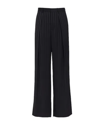 Ann Demeulemeester Botel Wide Leg Pleated Pants In Black