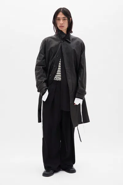 Ann Demeulemeester Botel Wide Leg Pleated Trousers In Black