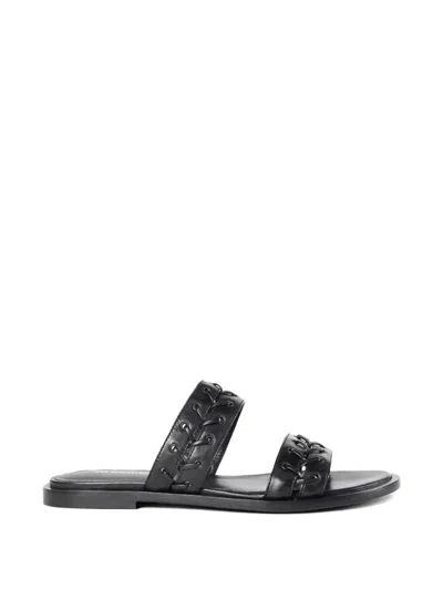Ann Demeulemeester Braided Nappa Leather Sandals In Black