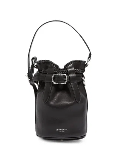 Ann Demeulemeester Braided-trim Leather Bucket Bag In Pink