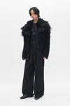 Ann Demeulemeester Brando Wrinkled Cropped Long Sleeve Top In Black