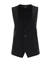 Ann Demeulemeester Sleeveless Waistcoat With V-neckline And Lace Detailing In Black