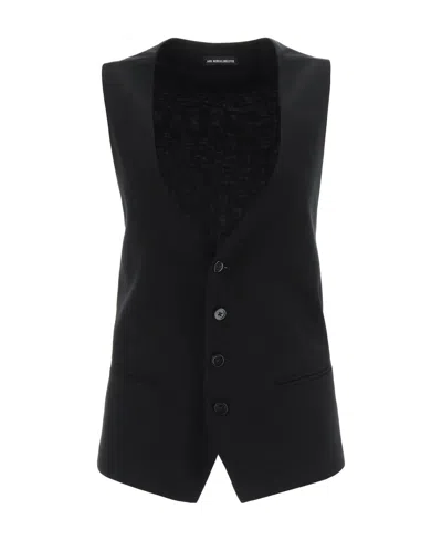 Ann Demeulemeester Breasted Sleeveless Suit Jacket In Black
