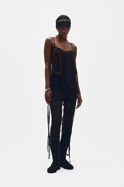 Ann Demeulemeester Bria Broderie Anglaise Micro Top In Multicolor