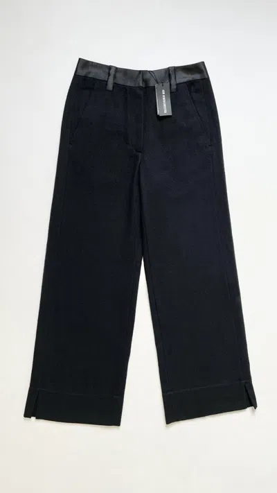 Pre-owned Ann Demeulemeester Brushed Black Wool ‘wide Leg' Pants