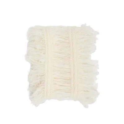 Ann Demeulemeester Brushed Mohair Wool Scarf In Neutral