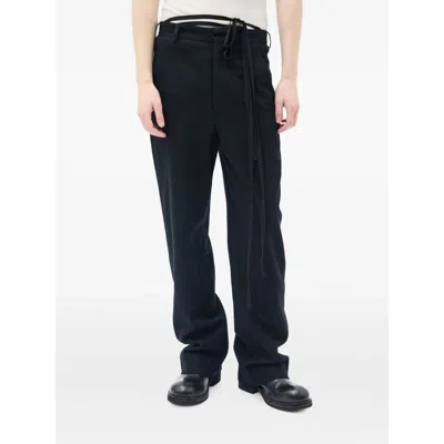 Ann Demeulemeester Brushed Wool Tailored Trousers In Black
