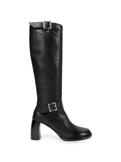 Ann Demeulemeester Buckle-detail Leather Boots In Black