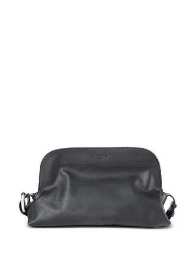 Ann Demeulemeester Buckle-detail Leather Clutch Bag In Black