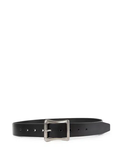 Ann Demeulemeester Buckle-fastening Calf Leather Belt In Black