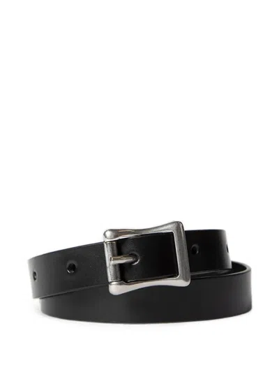 Ann Demeulemeester Buckle-fastening Calf Leather Bracelet In Black