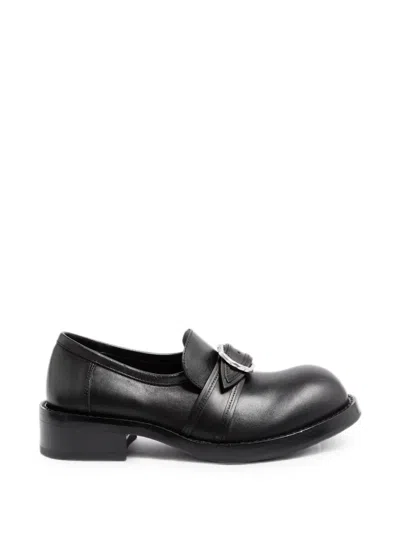 Ann Demeulemeester Buckle-fastening Leather Loafers In Black