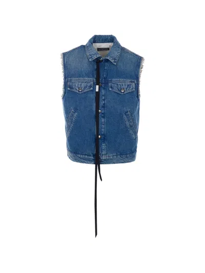Ann Demeulemeester Men Toma Standard Sleeveless Blouson In Blue