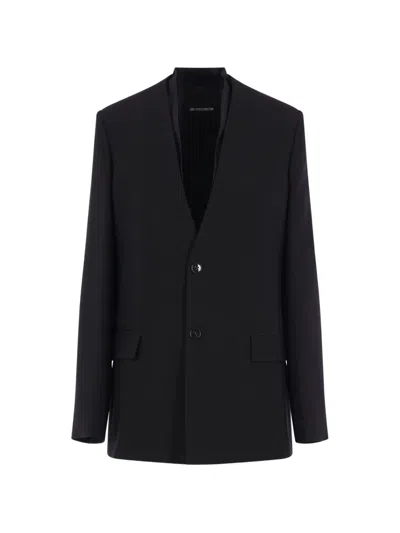 Ann Demeulemeester Button Shawl-collar Blazer In Black