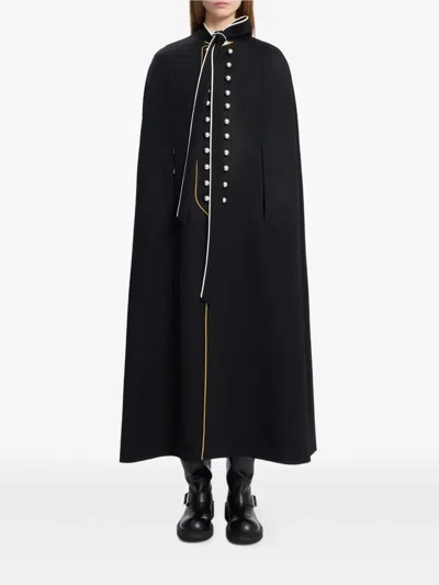 Ann Demeulemeester Button-embellished Cape In Black