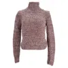 Ann Demeulemeester Cable Knit Turtleneck Sweater In Pink Wool In Multi